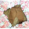 E.M.C. PANTALONE MISTO LINO MARRONE BIMBA
