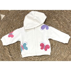 LOSAN FELPA ZIP FARFALLA BIMBA