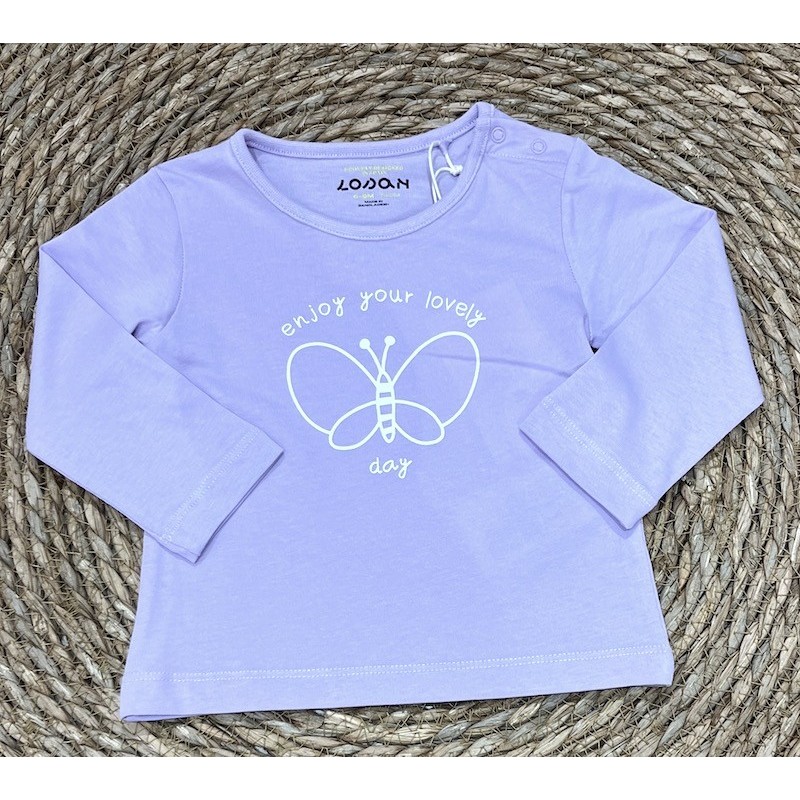 LOSAN MAGLIA M/L FARFALLA LILLA BIMBA