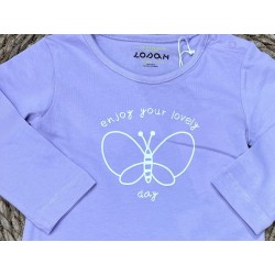 LOSAN MAGLIA M/L FARFALLA LILLA BIMBA