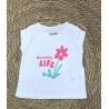 LOSAN MAGLIA M/M WHITE FLOWER BIMBA