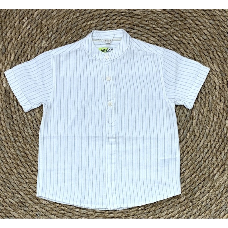 LOSAN CAMICIA M/M IN LINO RIGATA BIMBO