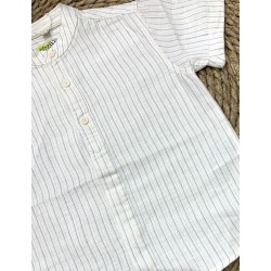 LOSAN CAMICIA M/M IN LINO RIGATA BIMBO