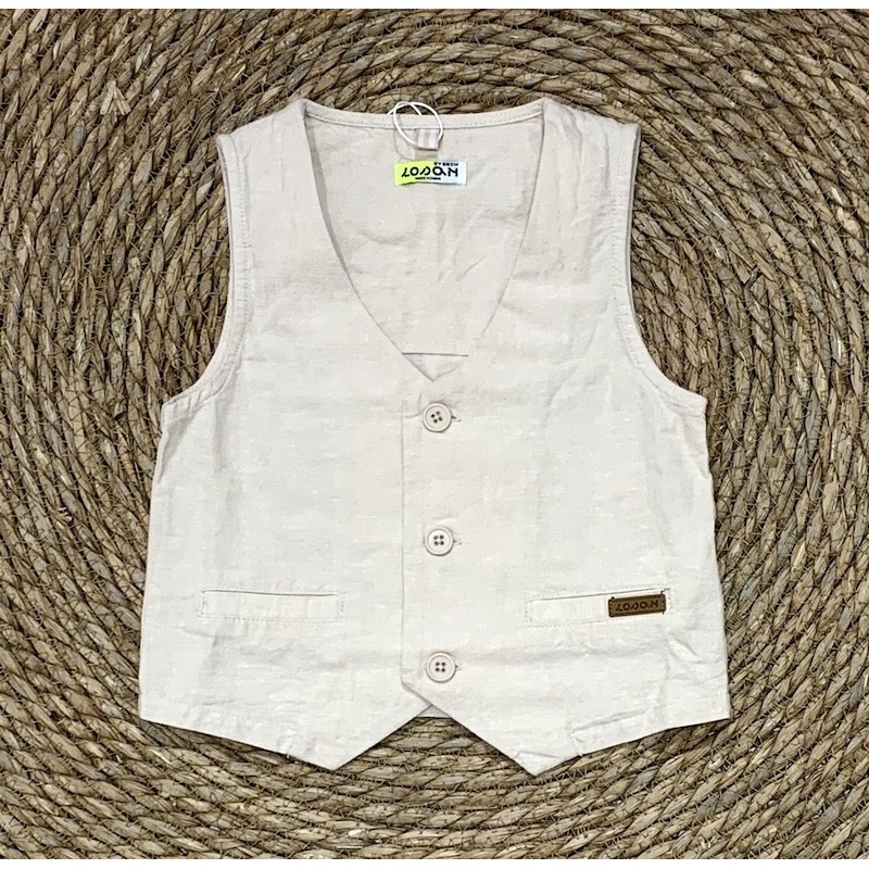 LOSAN GILET IN LINO BIMBO