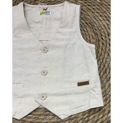 LOSAN GILET IN LINO BIMBO