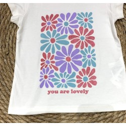 LOSAN MAGLIA M/M WHITE FLOWER BIMBA