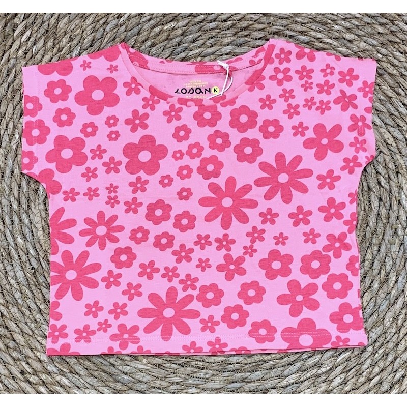 LOSAN MAGLIA M/L FLOWER PINK BIMBA