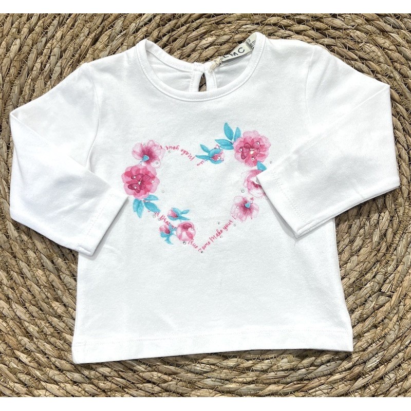 E.M.C. MAGLIA M/L FLOWER PINK BABY GIRL