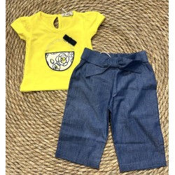 E.M.C. PANTALONE FINTO DENIM BABY GIRL