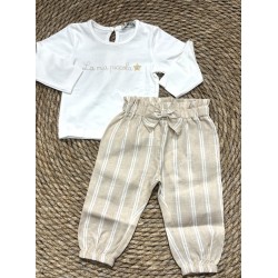 E.M.C. PANTALONE MISTO LINO BABY GIRL