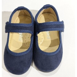 BALLERINA NAVY IN VELLUTO CON STRAPPO