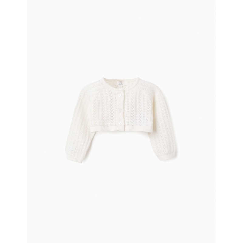 ZY CARDIGAN IN COTONE TRAFORATO BABY GIRL