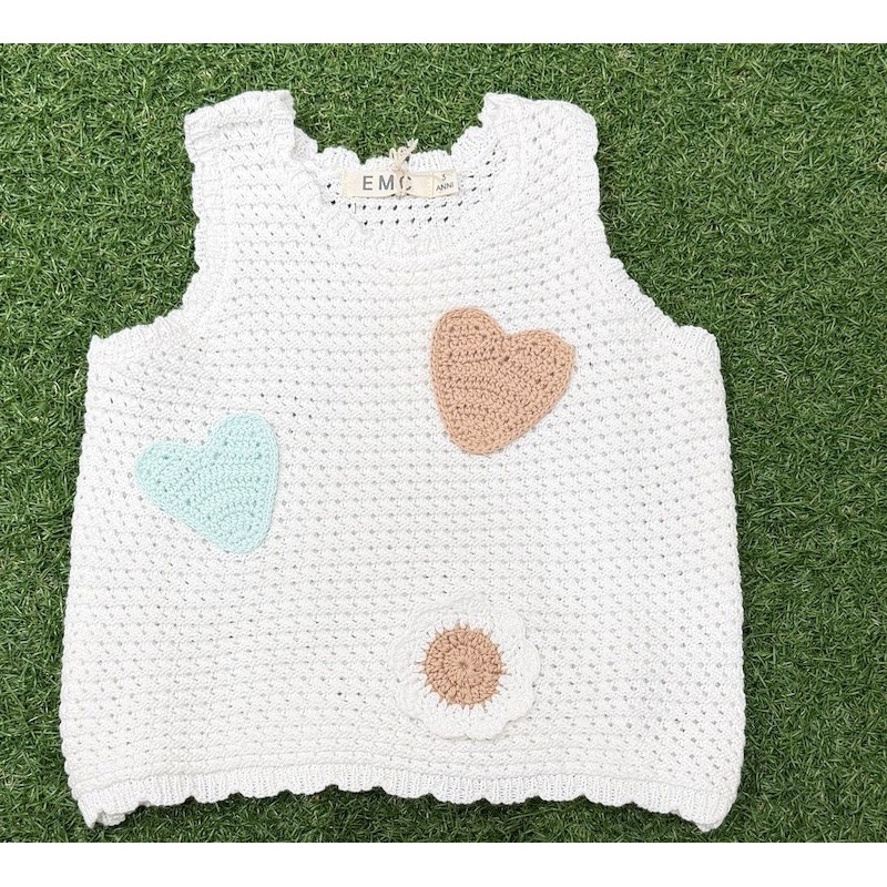 E.M.C. TOP CROCHET WHITE RAGAZZA