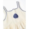 ZY VESTITO IN COTONE BEIGE E BLU RAGAZZA