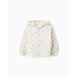 ZY FELPA ZIP WHITE FLOWER...