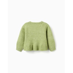 ZY CARDIGAN FLOWER LIGHT GREEN BABY GIRL