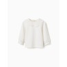 ZY MAGLIA M/L COLLETTO RICAMATO WHITE BABY GIRL