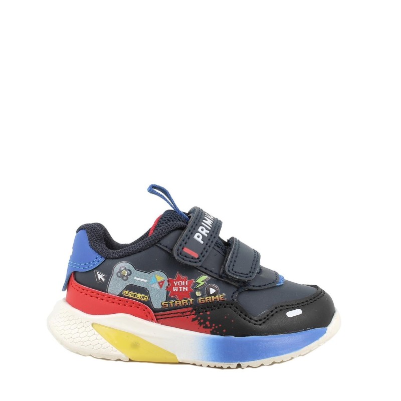 PRIMIGI SNEAKERS BLU DOPPIO STRAPPO CON LUCI
