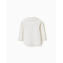 ZY MAGLIA M/L WHITE A COSTINA  BABY GIRL