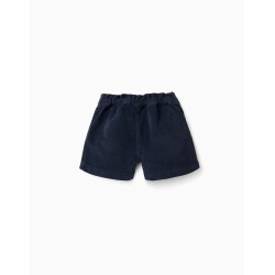 ZY SHORT BLU NAVY IN VELLUTO BABY GIRL