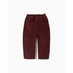 ZY PANTALONE LUNGO IN VELLUTO BROWN BABY GIRL