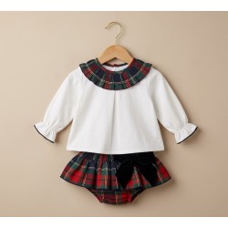 CALAMARO SET TARTAN BABY GIRL