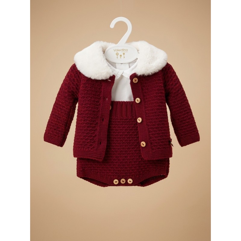 VALENTINA BEBES COMPLETO 3 PEZZI BURGUNDY