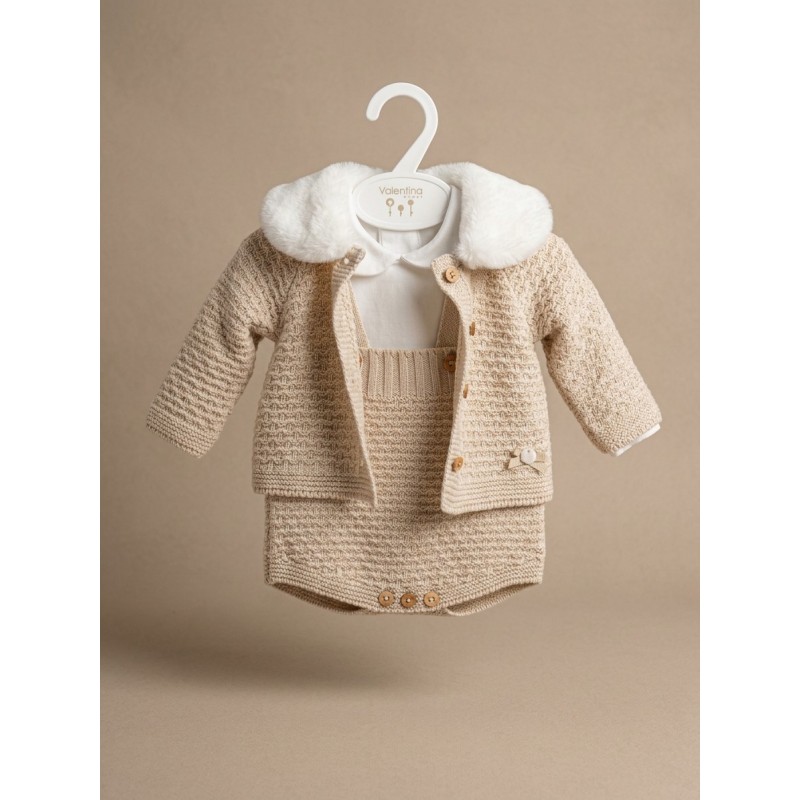 VALENTINA BEBES COMPLETO 3 PEZZI BEIGE