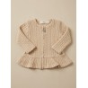 E.M.C. FELPA ZIP TRECCIA BEIGE  BABY GIRL