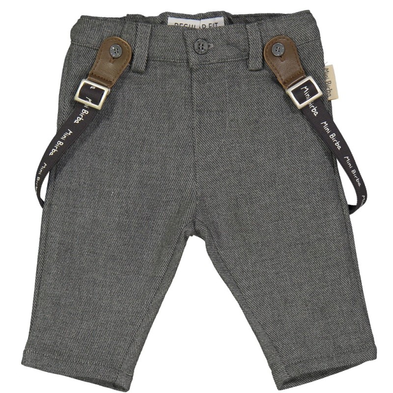 MINI BIRBA PANTALONE GREY CON BRETELLA BABY BOY